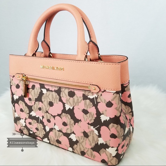 NWT Michael Kors Hailee Xs Satchel Floral Coral - Picture 2 of 8